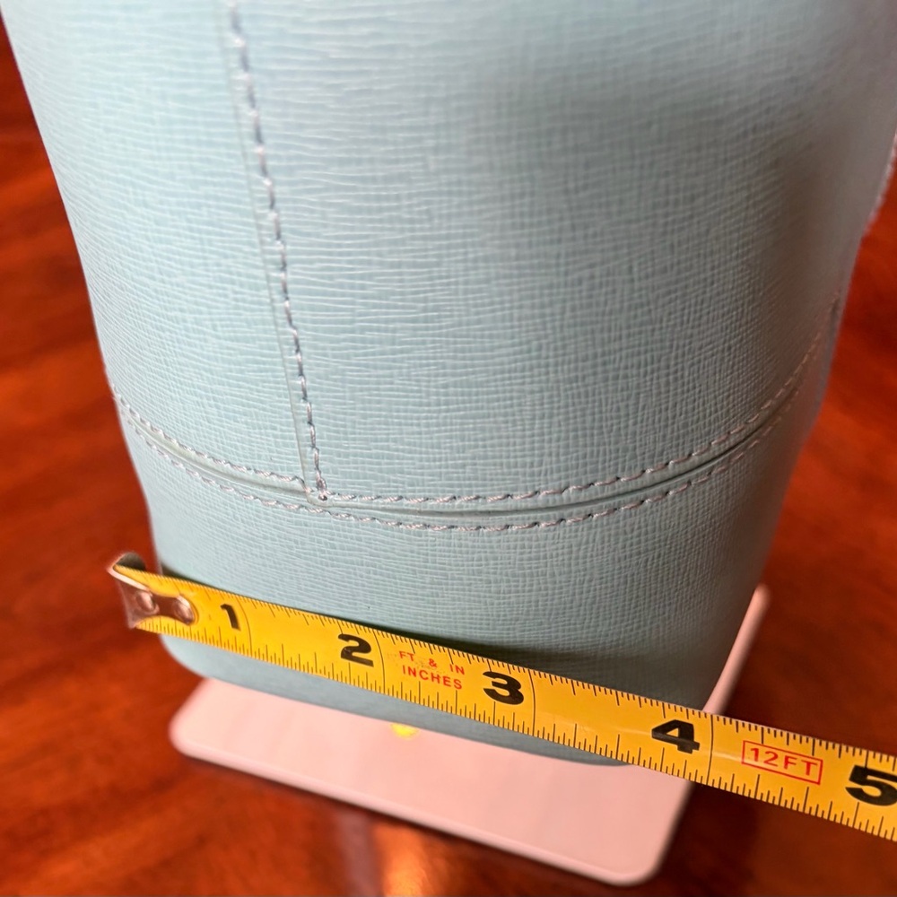 Furla Aquamarine Stacy Leather Drawstring Bucket Bag with Pouch - Picture 10 of 13